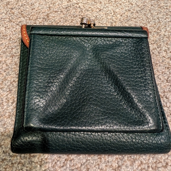 Dooney & Bourke Green and Tan Leather Wallet - Picture 3 of 7